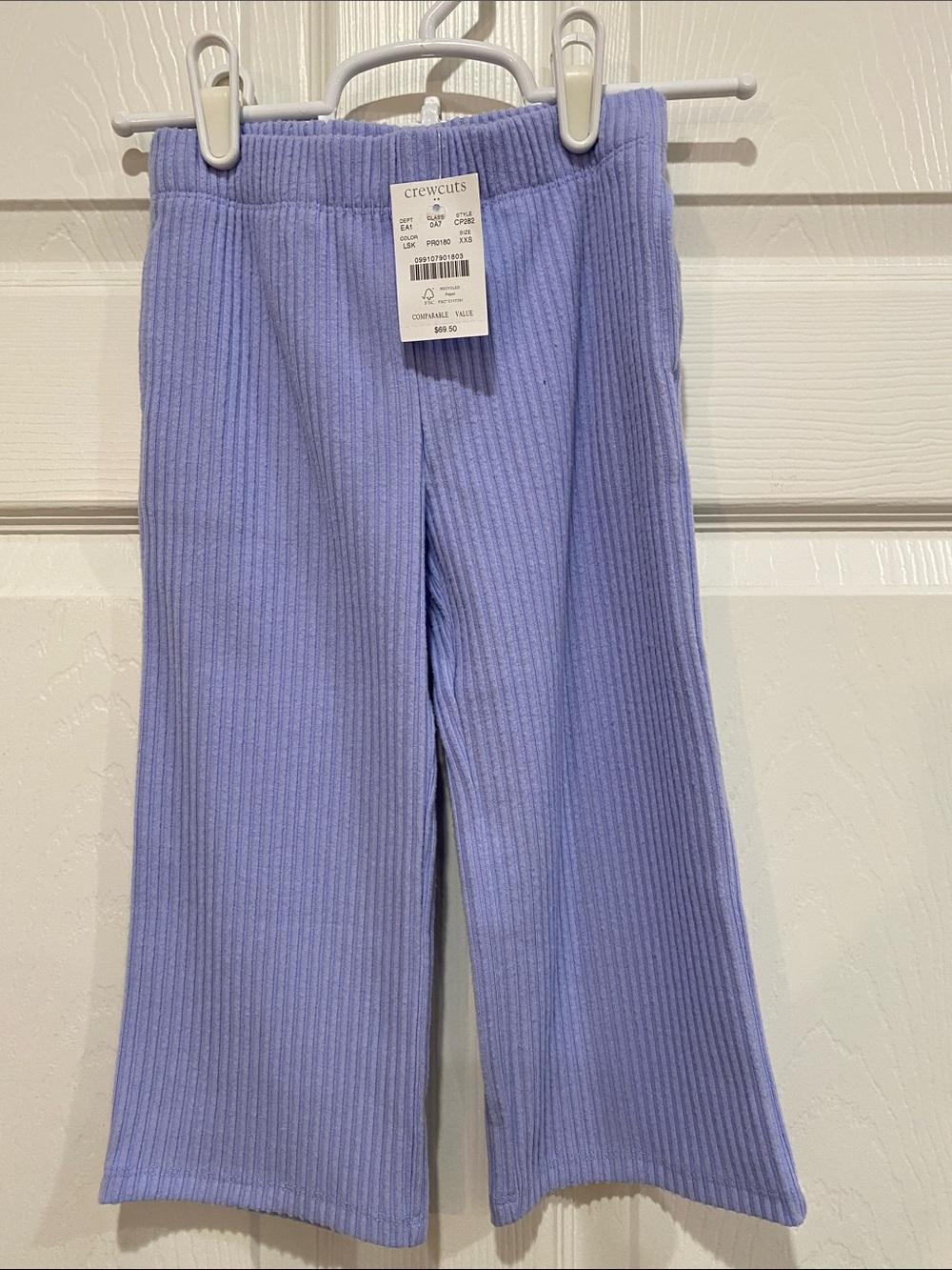 Crewcuts Lavender Ribbed Knit pants NWT  XXS was $69